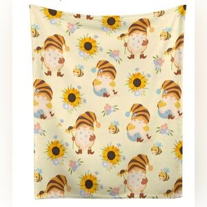 Sunflowers Honey Bees and Gnomes backdrop baby shower,birthday,4 x 4.
